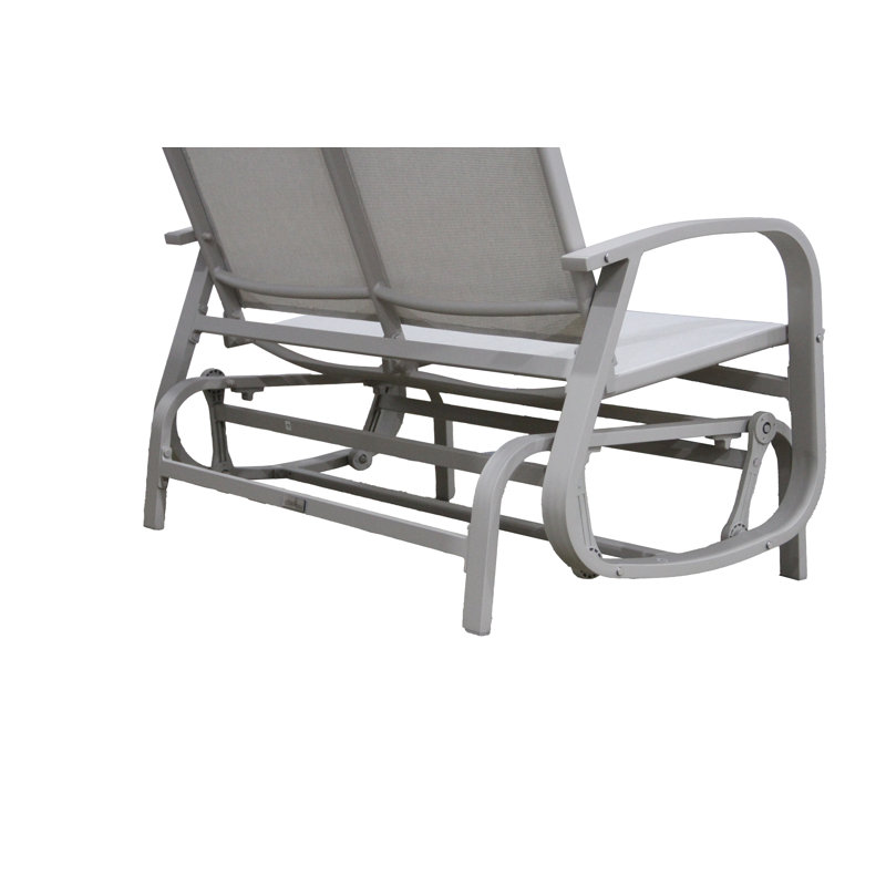 Fauteuil coulissant à deux places Innisbrook avec nouveaux accoudoirs, Gris clair, Beige