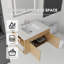 Meuble-lavabo suspendu avec lavabo et porte à fermeture amortie, comptoir en marbre reconstitué-1154059293