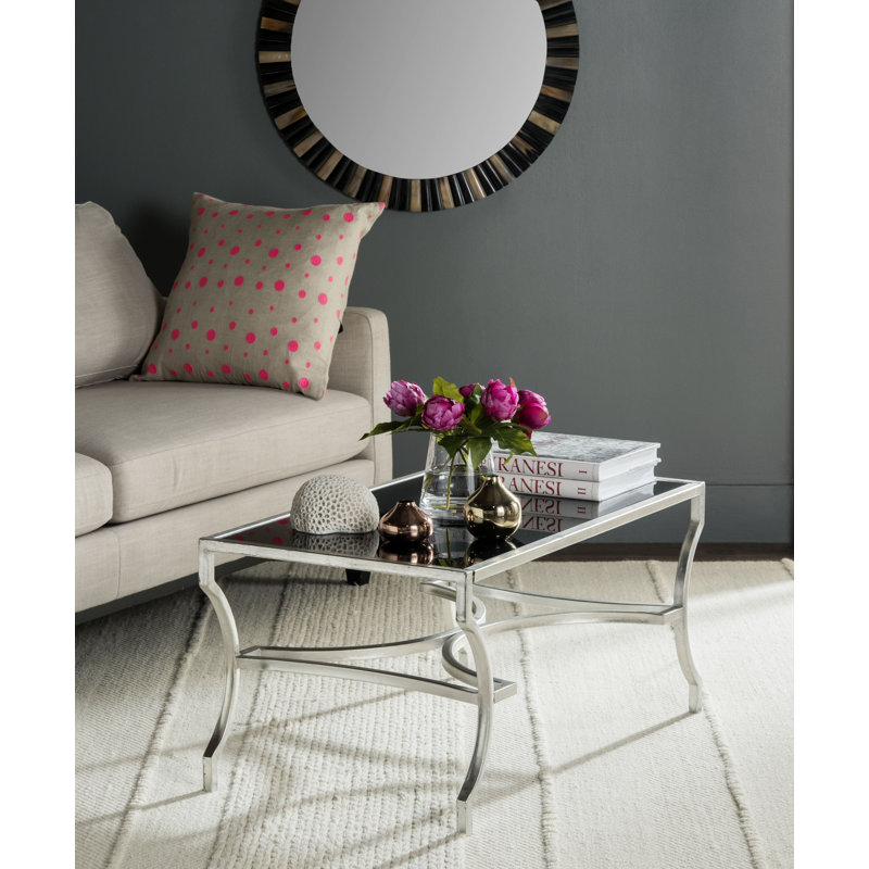 Table basse 4 pieds Naida, Noir, Argent