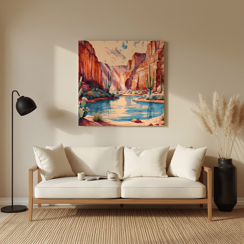 Art mural en métal brun du sud-ouest 101 "paysages du sud-ouest
