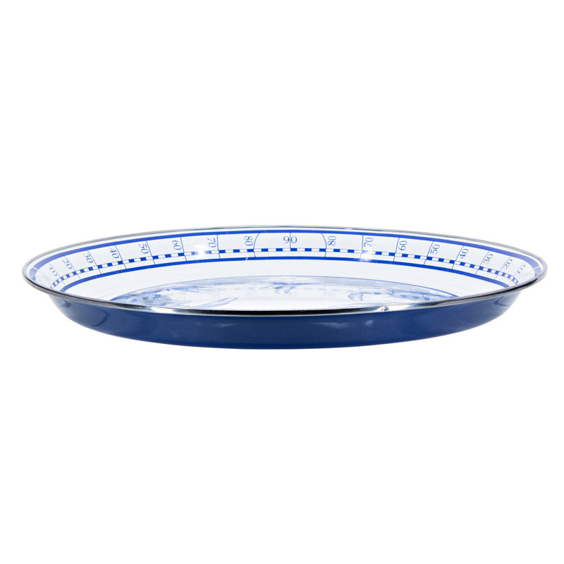 Blue Crab Enamelware Platter, 20'' L x 20'' W x 3'' H