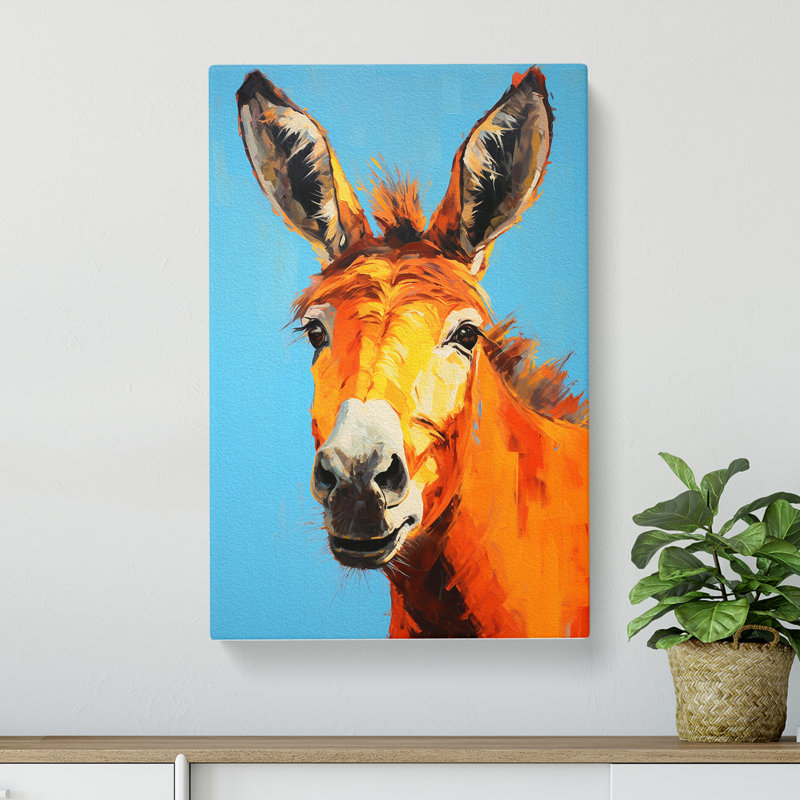 Donkey Gestural No.3 - Wrapped Canvas, 60cm H x 40cm W x 3cm D