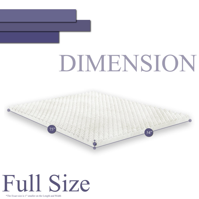 Bartol Twin 1'' Gel Memory Foam Mattress Topper, Full