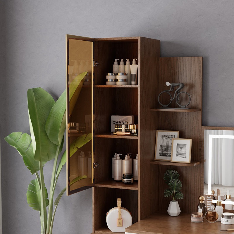 High-quality Makeup Vanity set,5-drawer,Easy to assemble,Extra-large LED makeup mirror, Yes