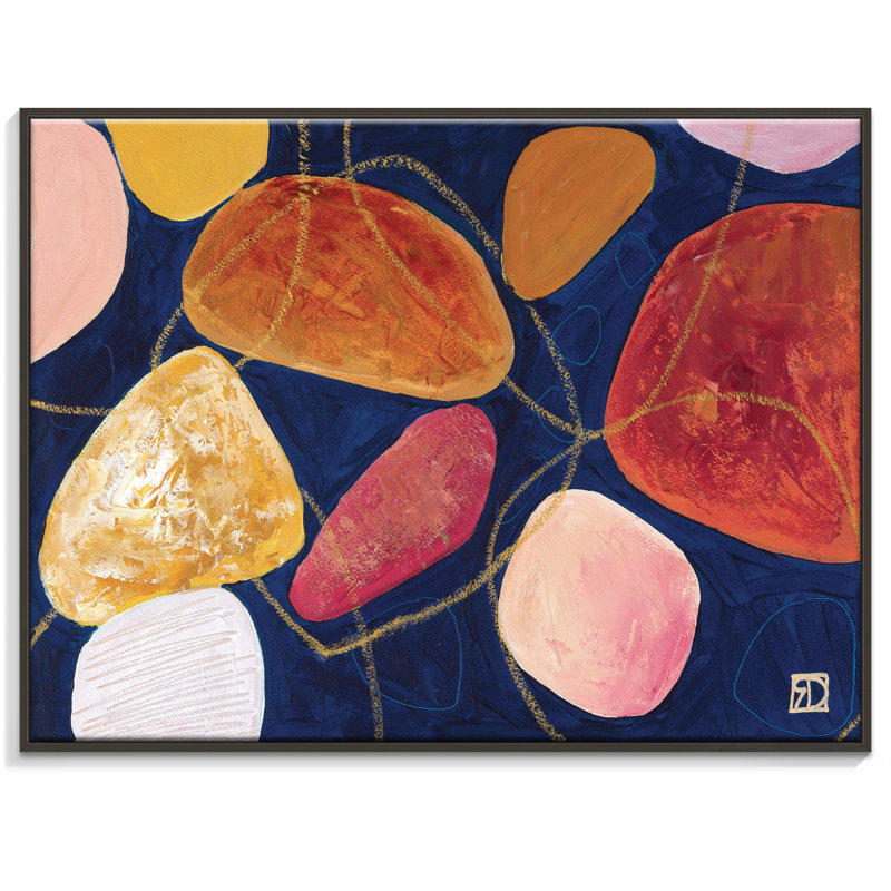 Ebb & Flow by Rhonda Davies - Painting, 41cm H x 51cm W, Black Frame