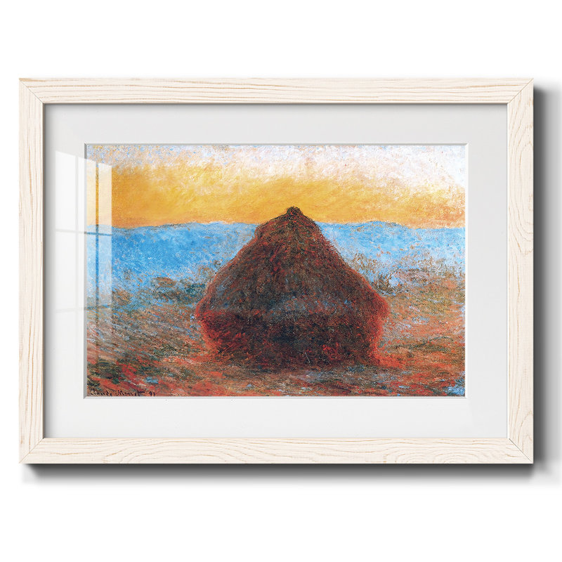 Grainstack, 1891 01, reproduction d'art encadrée, H 28 po x l 42 po x P 1,5 po, Blanc