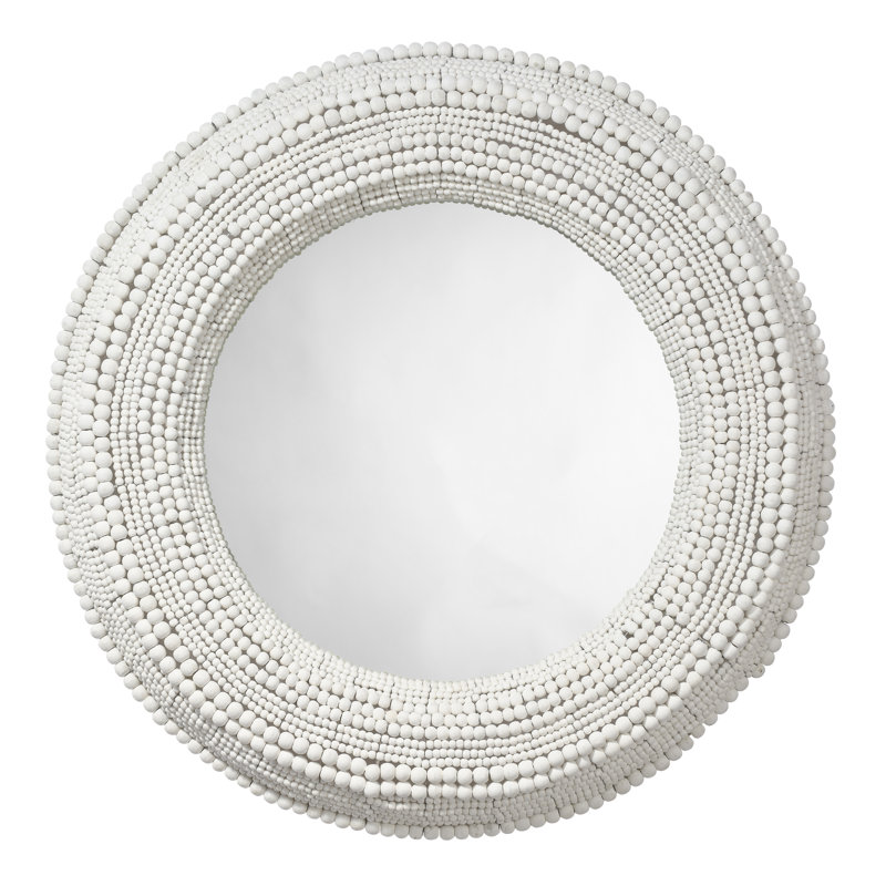 Strand Round Mirror, White