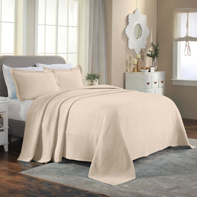 Scotia 100% Cotton Jacquard Matelasse Celtic Circle Bedspread Set