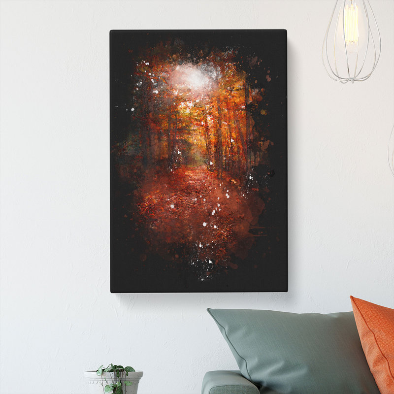 Autumn Forest Pathway - Wrapped Canvas, 60cm H x 40cm W x 3cm D