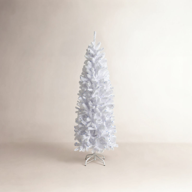 Arbre de Noël artificiel épinette blanc 6,5 pi, Bleu clair
