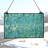 10.75"H Theo Opaque Turquoise-Stained Glass Window Panel-538623587