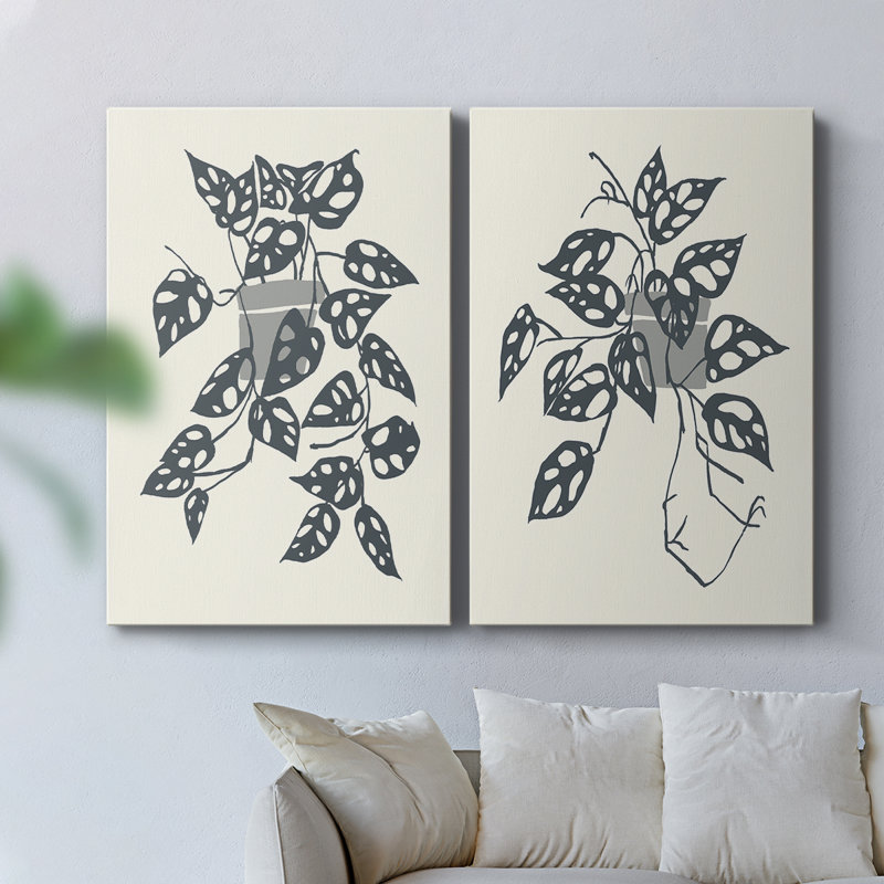 «Growing Leaves II» - Toile tendue avec châssis de qualité supérieure - Prêt à être accroché