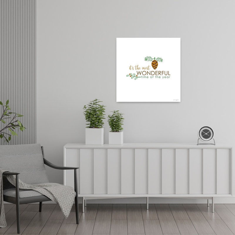 Wonderful Time Of The Year Abstract Contemporary Winter Wall Art Print, H 24 po x l 24 po