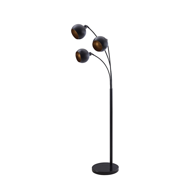 Lampe sur pied en métal noir 71 po Seon