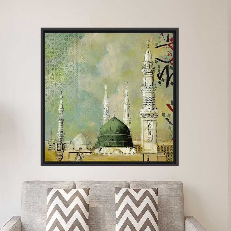 Print on Canvas, 40 cm H x 40 cm W, Black Floater Framed