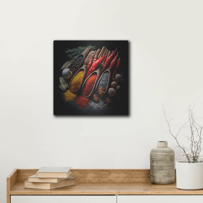  'Spice Medley' by Rich Monet Metal Wall Art, 12" x 12"