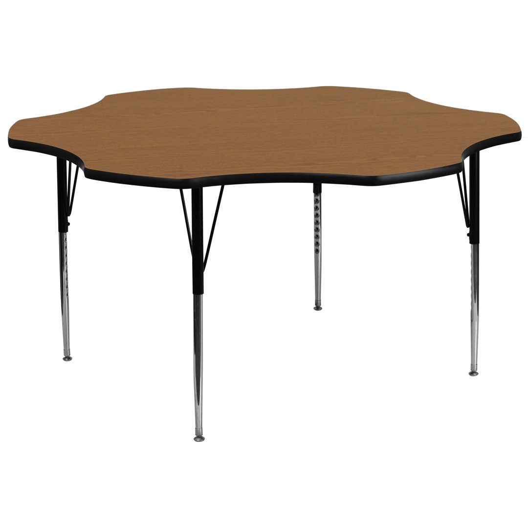 Goddard 60'' Flower Thermal Laminate Activity Table - Adjustable Legs Flash Furniture Tabletop