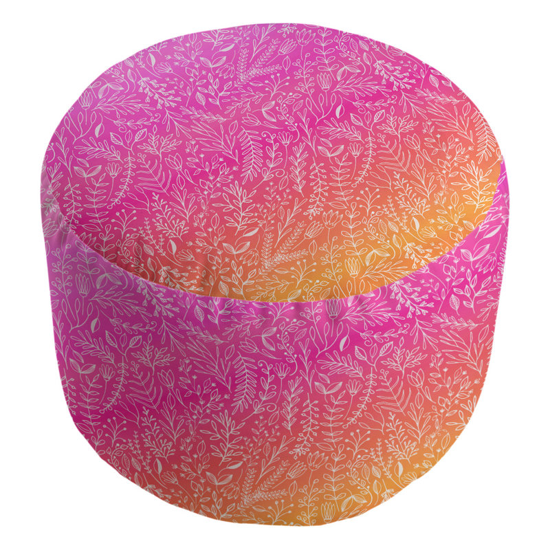 repose-pieds floral ditsy Avicia, Rose foncé / orange / jaune