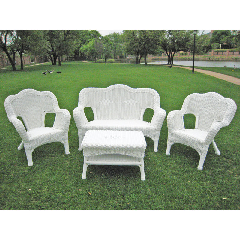 Arved 4 - Person Patio Conversation Set, White