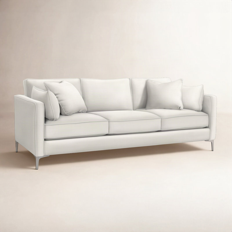 Upholstered 88'' Sofa, Vanilla Crypton Performance 100% Polyester