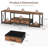 TV Stand for 65-75" TVs with Fabric Drawers, Open Shelves, and Power Outlets, Rustic Brown Media Console for Living Room, Bedroom, Office