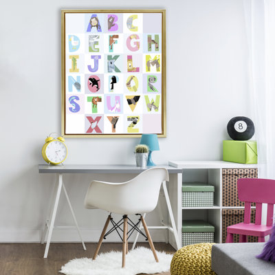 Animal Alphabet in Light Grey Floating Frame, design by Carla Daly