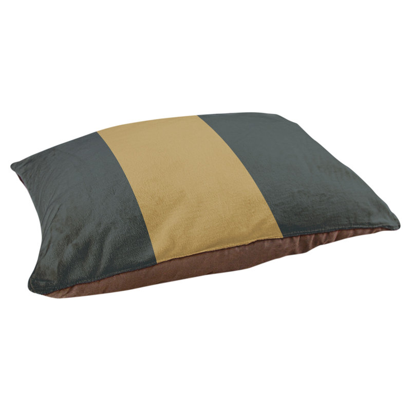 Coussin Designer, Moyen (L 30 po x l 40 po), Gris acier / or