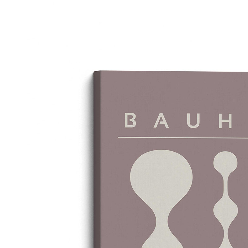 Affiche rétro Bauhaus II , H 18 po x l 12 po, Sans cadre, Toile tendue taupe chaude