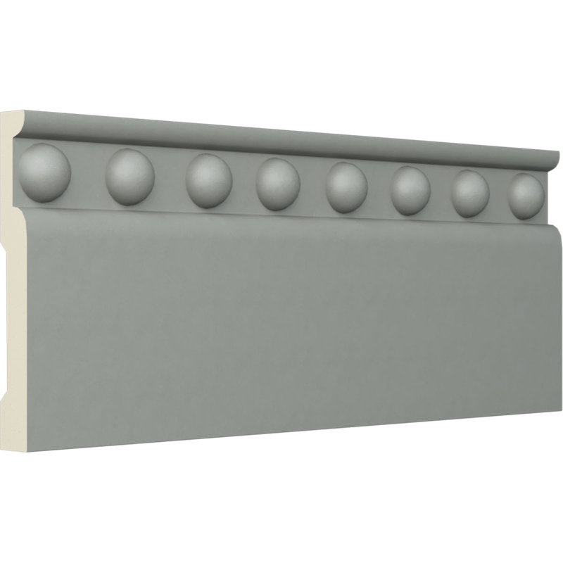 Gray Polyurethane 94.5 in Baseboard Moulding with Decorative Trim