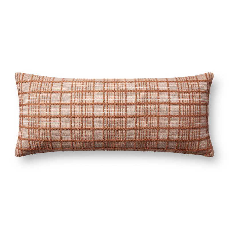 Rust Cotton Rectangular Washable Throw Pillow 35" x 13"