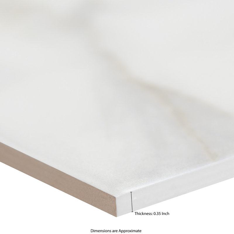 Ahri 12 in. x 24 in. Matte Ceramic Marble Look Wall Tile, Cavo Pierre