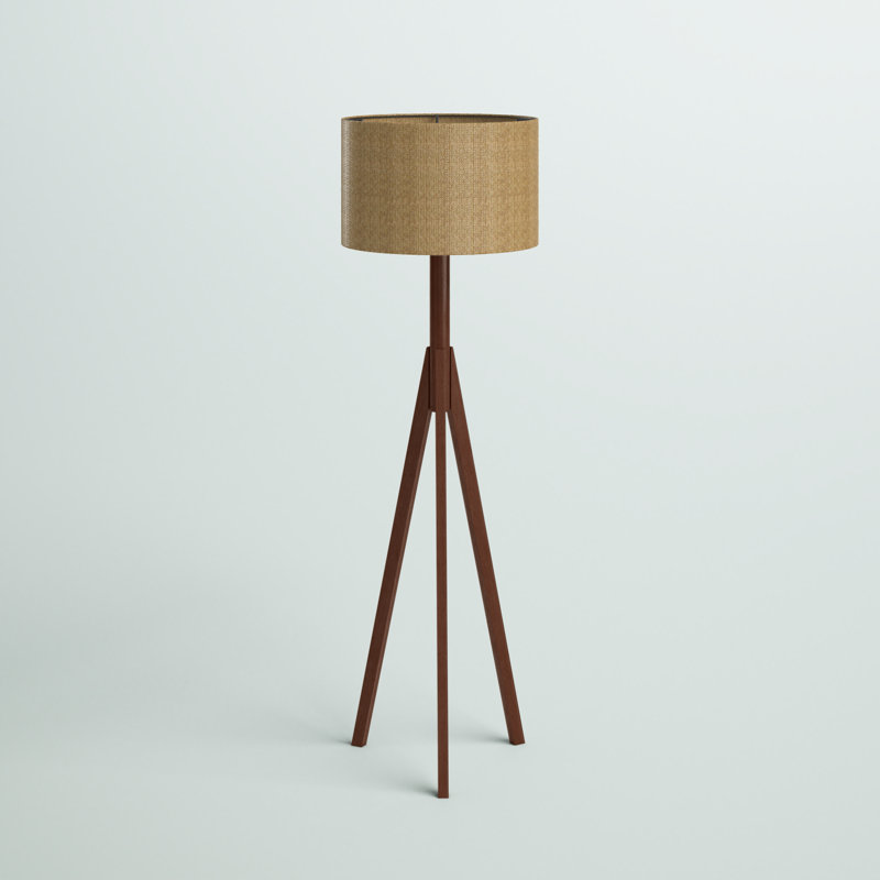 Boelter 59'' Walnut Tripod Floor Lamp