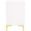 2 tables de chevet rectangulaires blanches et dorées - option de rangement pour chambre à coucher, style, joints pour rangement spacieux, visuel, inclus-22751084