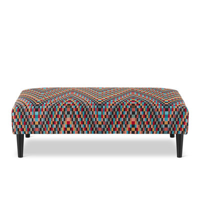 Lapeer 120cm Wide Velvet Rectangle Geometric Cocktail Ottoman