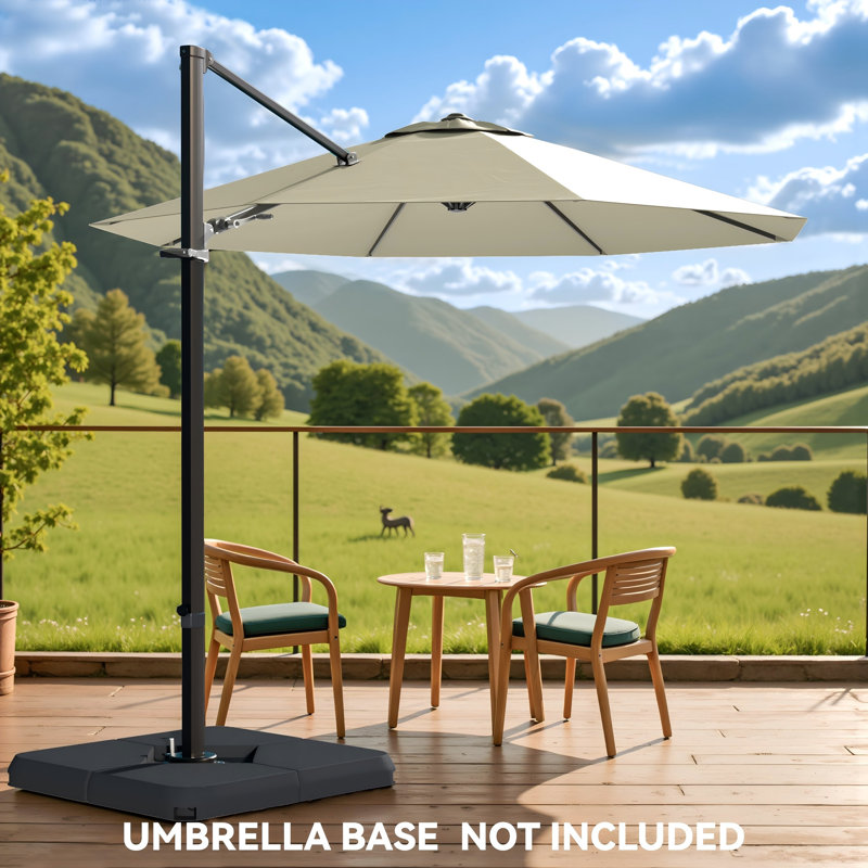 Parasol en porte-à-faux 116,1 po x 116,1 po, H 96,4 po x l 116,1 po x P 116,1 po, Beige