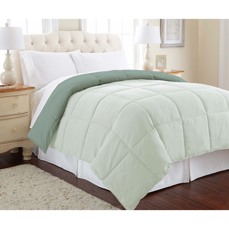 Full Ivy and Sage Microfiber Reversible Comforter