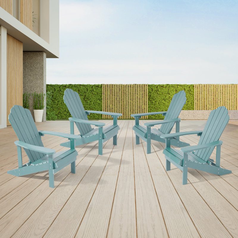 Chaise Adirondack de HiPS résistante aux intempéries, Bleu lac