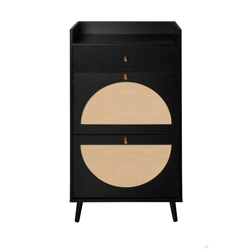 Rattan, Allen 2 Door 1 Drawer Cabinet, Shoe Rack