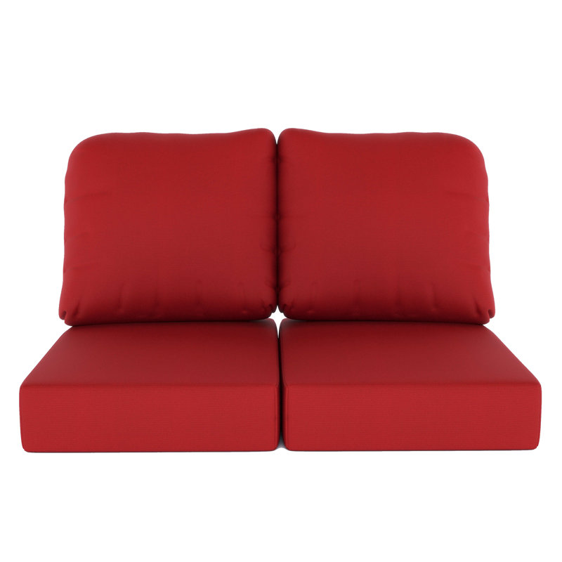 Indoor/Outdoor Sunbrella® Seat/Back Cushion, Canvas Jockey Red Sunbrella® Canvas