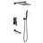 Matte Black Shower System - 10" Rain Head, Brass & Stainless Steel, Self-Cleaning Feature, Powerful Experience, Complete Of Parts Wall Mounted Stainless, Air Injection Increase, Relaxing Bath Full-126673588
