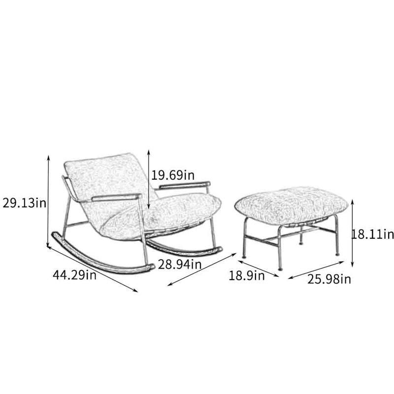 Chaise berçante moderne de luxe simple., Jaune