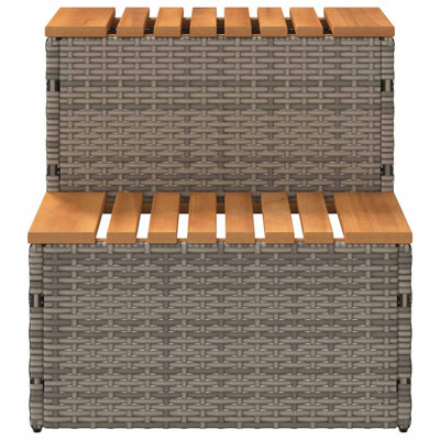 Hot Tub Step 50X50x50.5 Cm Poly Rattan And Solid Acacia