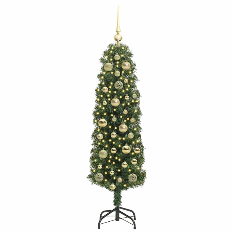 Artificial Christmas Tree with 150 LEDs with Stand, Gold, 3.94' H