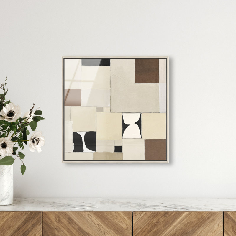 Boho Tiles II Print, 17" H x 17" W, Silver Floater Frame