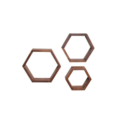 3 Piece Hexagon Fir Accent Shelf