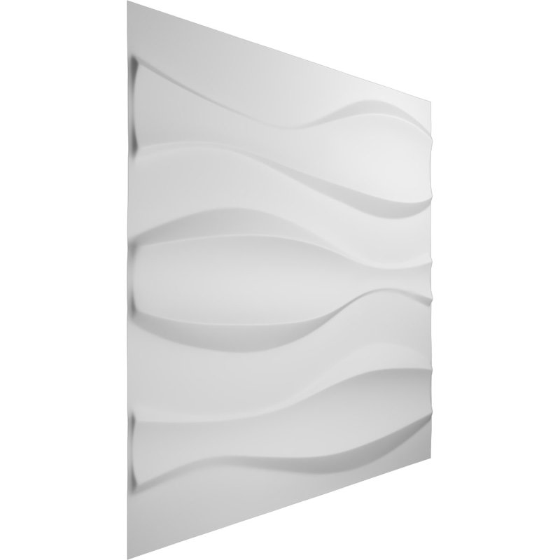 White Textured 3D PVC Decorative Wall Panels, 19.63" x 19.63", Set of 10