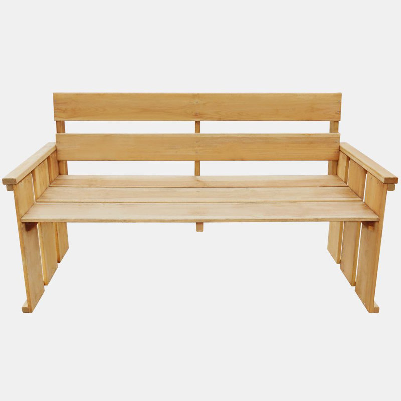 Messines Solid Wood Pine Outdoor Bench