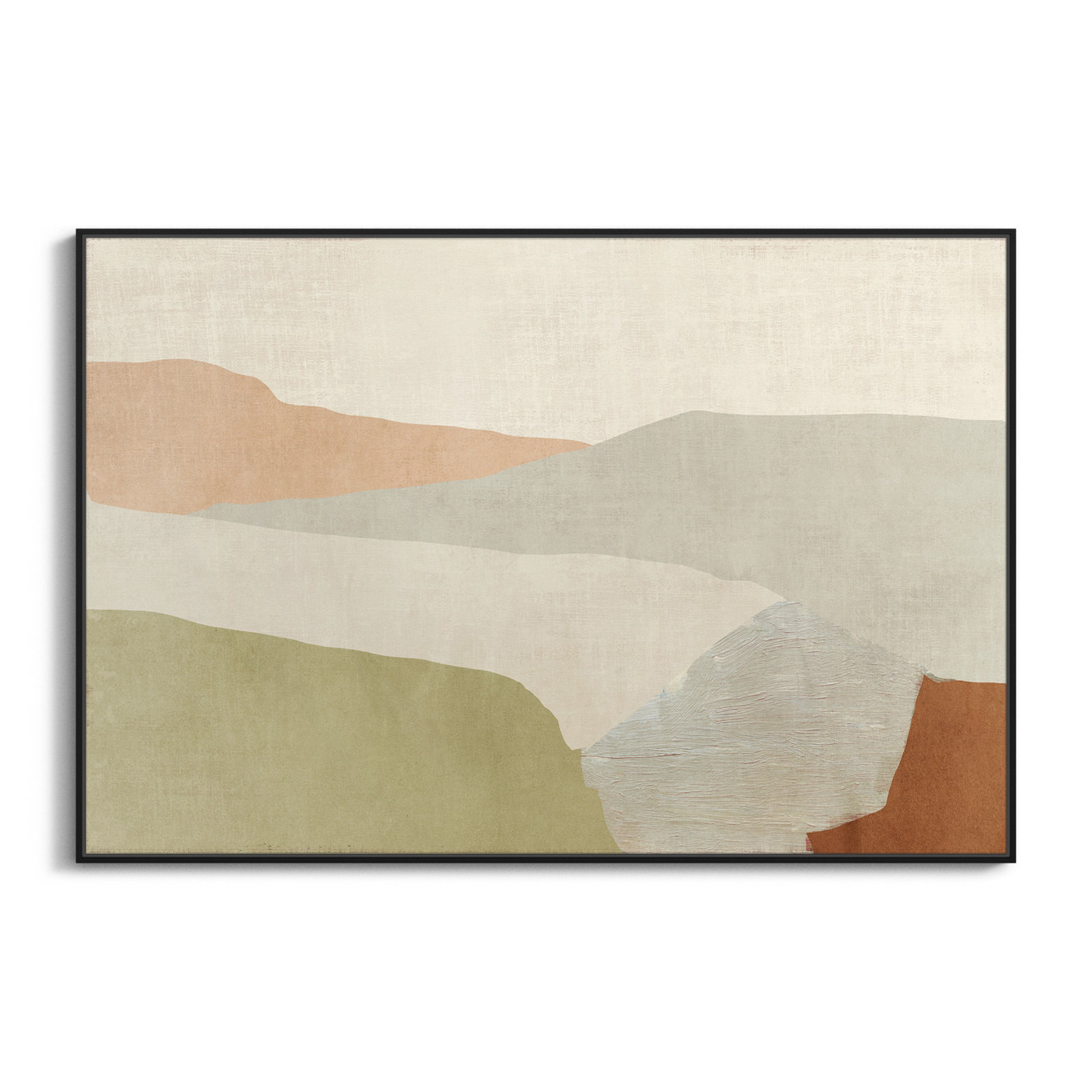 Elspeth "Pastel Views" Painting, 41.5" H x 61.5" W, Black
