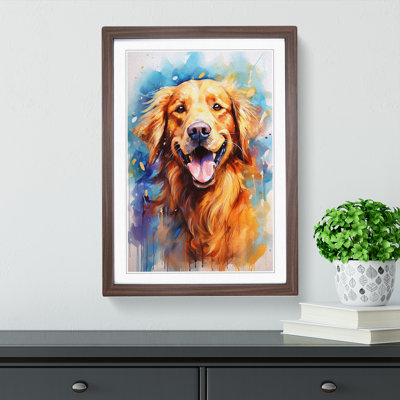 Golden Retriever Gestural - Framed Print