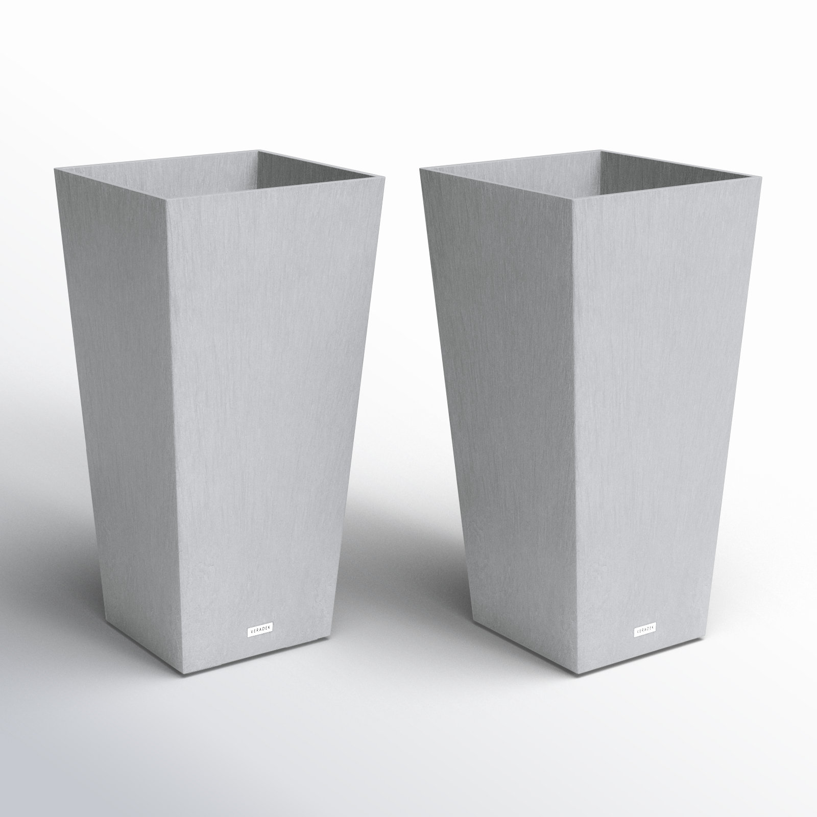 Pure Series Midland Planter, 26" H x 13.75" W x 13.75" D, Charcoal Gray, Set of 2